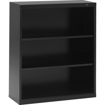 Tennsco Metal Bookcase, Three-Shelf, 34-1/2w x 13-1/2d x 40h, Black