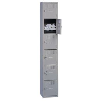 Tennsco Box Compartments, Single Stack, 12w x 18d x 72h, Medium Gray