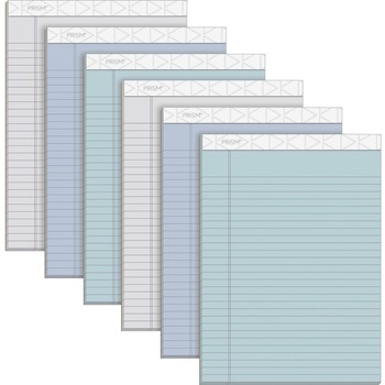 TOPS™ Prism Plus Colored Legal Pads, 8 1/2 x 11 3/4, Pastels, 50 Sheets, 6 Pads/Pack