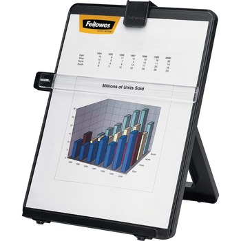 Fellowes Non-Magnetic Copyholder, 11.3 in H x 10.1 in W x 7.4 in D, Black, Plastic