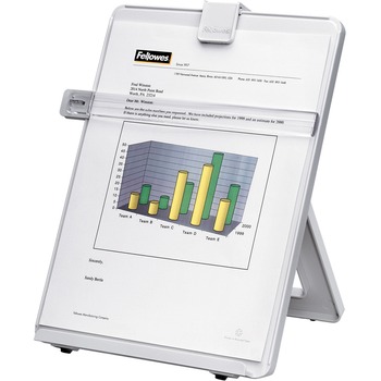 Fellowes Non-Magnetic Copyholder, Letter, 11.3 in H x 10.1 in W x 7.4 in D, Pastic, Platinum