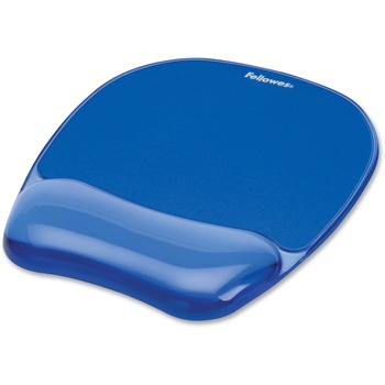 Fellowes Crystals Gel Mousepad/Wrist Rest, 0.75 in x 7.88 in x 9.19 in, Blue