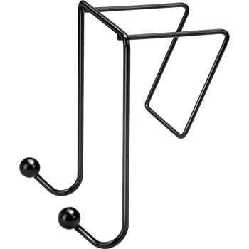 Fellowes Wire Partition Additions Double Coat Hook, Black