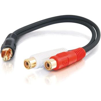 C2G 6&quot; Value Series One RCA Mono Male to Two RCA Stereo Female Y Cable