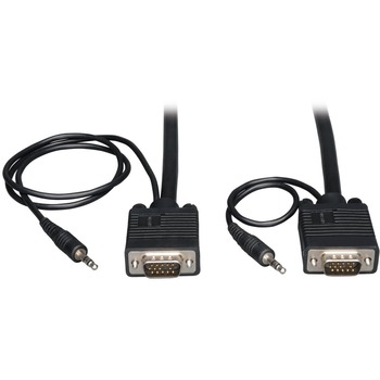Tripp Lite by Eaton VGA Coax Monitor Cable with audio, High Resolution cable with RGB coax - (HD15 and 3.5mm M/M) 25-ft.