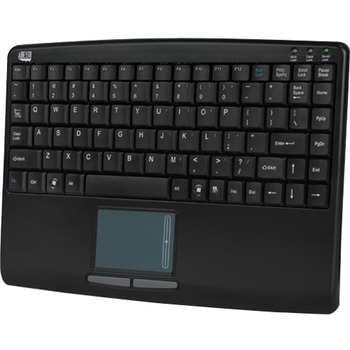 Adesso Slim Touch Mini Keyboard with Built in Touchpad - USB - 88 Keys - Black