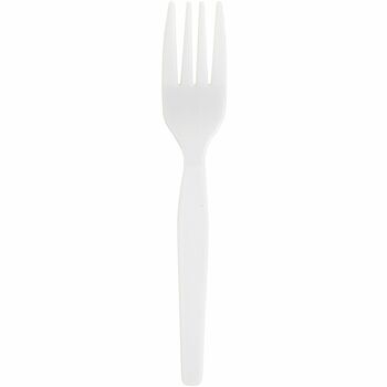 Genuine Joe Plastic Forks, Heavy-Weight, White, 100/Box