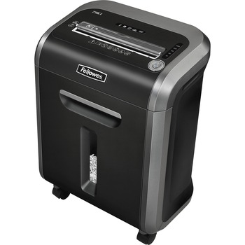 Fellowes Powershred Jam Proof Cross-Cut Shredder, 79Ci, Non-Continuous, 16 Sheet Capacity, 6 Gal, Silver/Black