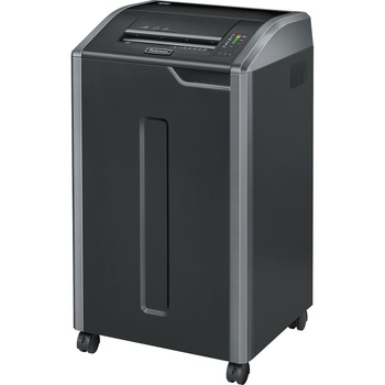 Fellowes Powershred Jam Proof Cross-Cut Shredder, 425Ci, Continuous, 30 Page Capacity, 30 Gal, Silver/Black