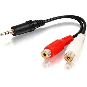 C2G 6&quot; Value Series One 3.5mm Stereo Male To Two RCA Stereo Female Y Cable