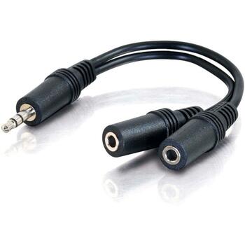 C2G 6&quot; One 3.5mm Stereo Male To Two 3.5mm Stereo Female Audio Splitter