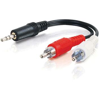 C2G 6&quot; Value Series One 3.5mm Stereo Male To Two RCA Stereo Male Y Cable