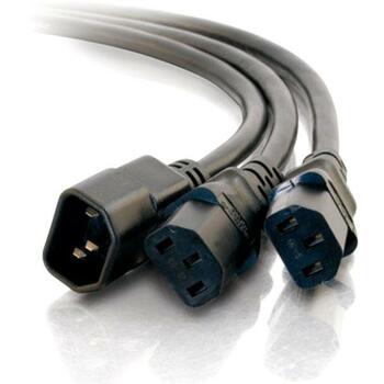 C2G 6ft 16 AWG 1-to-2 Power Cord Splitter (1 IEC320C14 to 2 IEC320C13) - 6ft