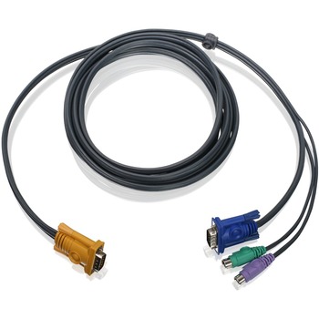 Iogear PS/2 KVM Cable - HD-15 Male - mini-DIN Male, HD-15 Male - 6ft