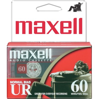Maxell UR60 Cassette Tape, 2 x 60 Minute, Normal Bias, 2/PK