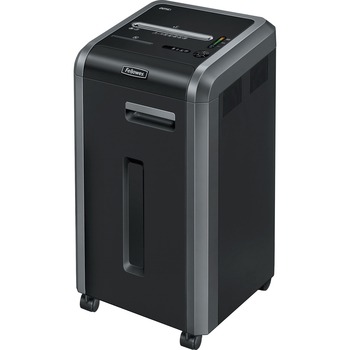 Fellowes Commercial Cross-cut Jam Proof Paper Shredder, 225Ci, Continuous, 22 Page Capacity, 16 Gal, Silver/Black