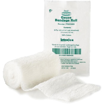 Medline Sterile Gauze Bandage Roll, 6 Ply, 4.50&quot; x 12.30 ft, White, 100/BX