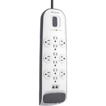 Belkin 12-outlet Surge Protector with 8 &#39; Power Cord with Cable/Satellite Protection, White