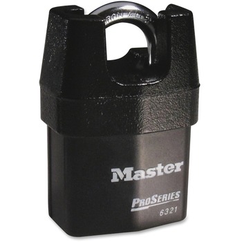 Master Lock Boron Shackle Pro Series Padlock, Keyed Different, 0.31&quot; Shackle Diameter, Iron Shroud, Black