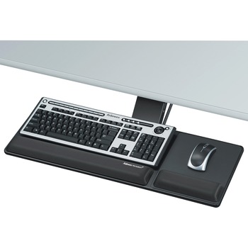 Fellowes Designer Suites Compact Keyboard Tray, 3 in H x 27.5 in W x 18 in D, Black