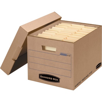Bankers Box Bankers Box Mystic Storage Boxes, Letter/Legal, Lift-off Closure, Stackable, Kraft, 25/Carton