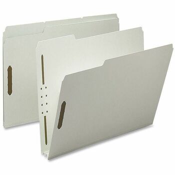 Nature Saver Fastener Folders, Letter, 2&quot; Expansion, Pressboard, Recycled, Gray/Green, 25/BX