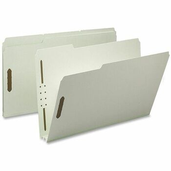 Nature Saver Fastener Folders, Legal, 2&quot; Expansion, Pressboard, Recycled, Gray/Green, 25/BX