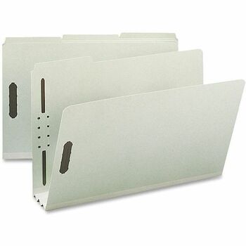 Nature Saver Fastener Folders, Legal, 3&quot; Expansion, Pressboard, Recycled, Gray/Green, 25/BX