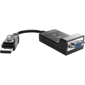 HP DisplayPort To VGA Adapter, 8&quot; DisplayPort/VGA Video Cable for Monitor, Graphics Card, DisplayPort Male Video, HD-15 Female VGA, Black
