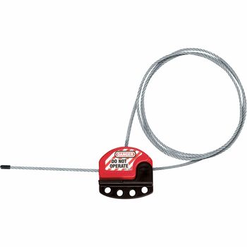 Master Lock Adjustable Cable Lockout, Black, Red, Plastic, 6 ft.