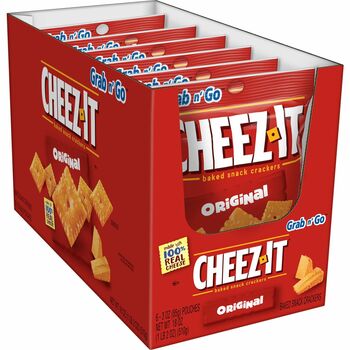 Cheez-It Original Crackers, Original, 1 Serving Pouch, 3 oz, 6/BX