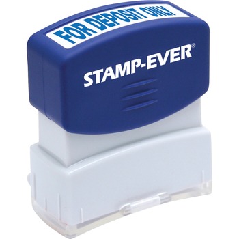 Stamp-Ever Pre-inked Stamp, &quot;FOR DEPOSIT ONLY&quot;, Blue