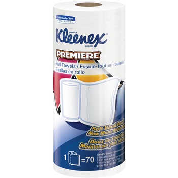 Kleenex Premier Kitchen Paper Towels, Perforated, 1-Ply, White, 70 Towels Per Roll