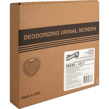 Genuine Joe Deluxe Urinal Screen, Deodorizer, White, 12/Box