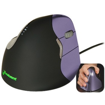 Evoluent VerticalMouse 4 Small Mouse - Optical - Cable - USB 2.0 - Scroll Wheel - 6 Button(s) - Right-handed Only