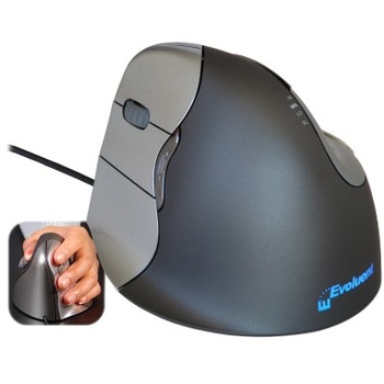 Evoluent Vertical Mouse 4 For Left-Hand - Optical - Cable - USB 2.0 - Scroll Wheel - 6 Button(s) - Left-handed Only