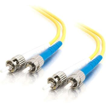 C2G 2m ST-ST 9/125 OS1 Duplex Singlemode Fiber Optic Cable, Yellow, 6&#39;