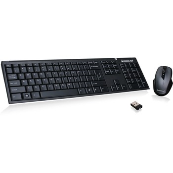 Iogear Keyboard &amp; Mouse - USB Wireless RF Keyboard - English, French - USB Wireless RF Mouse - Optical - 2000 dpi - Black