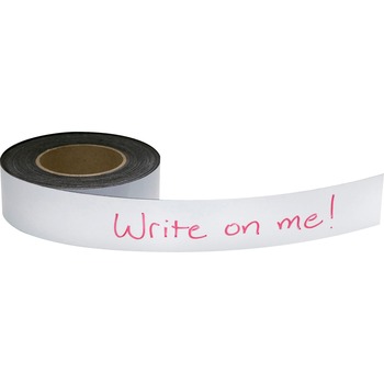 ZEUS Magnetic Labeling Tape, 2&quot; Width x 50 ft Length, Reusable, Repositionable, White