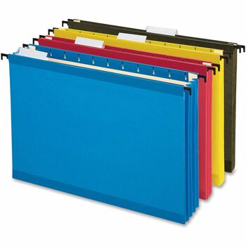 Pendaflex SureHook Hanging Pockets, 3 1/2&quot; Folder Capacity, Legal, 3 1/2&quot; Expansion, Poly, Recycled, Assorted, 4/PK