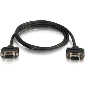 C2G CMG-Rated DB9 Low Profile Cable F-F, 6&#39;, Black
