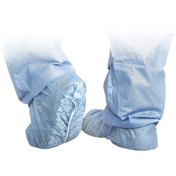Medline Protective Shoe Covers, Fluid Resistant, Breathable, Extra Large Size, Blue, 100/BX