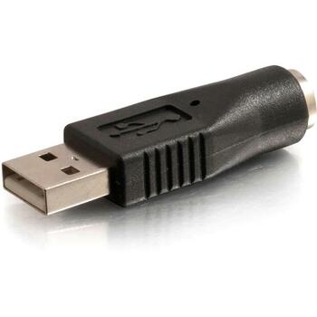 C2G USB Male to PS2 Female Adapter - 1 x Type A Male USB - 1 x Mini-DIN (PS/2) Female Keyboard - Black