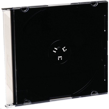 Verbatim CD/DVD Black Slim Jewel Cases, Book Fold Black, 200 count