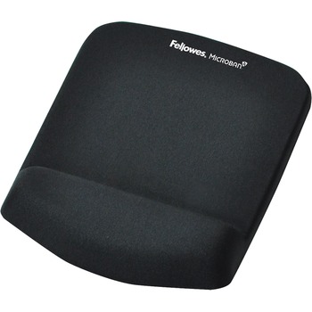 Fellowes PlushTouch Mouse Pad Wrist Rest with Microban, 1 in x 7.25 in x 9.38 in, Black