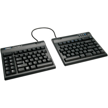 Kinesis Freestyle2 Keyboard for PC - Cable Connectivity - USB Interface - English, French - PC - Black