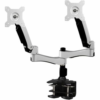 Amer Mounts Dual Articulating Monitor Arm, 19.6 in D, Black and White