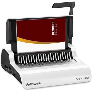 Fellowes Pulsar+ 300 Comb Binding Machine Starter Kit, 300 Sheet, 20 Punch, Letter, 5.1 in x 18.1 in x 15.4 in, White