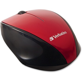 Verbatim Wireless Notebook Multi-Trac Blue LED Mouse, Red