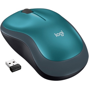 Logitech M185 Wireless Mouse - USB - 1000 dpi - 3 Button(s) - Blue, Black